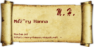 Móry Hanna névjegykártya